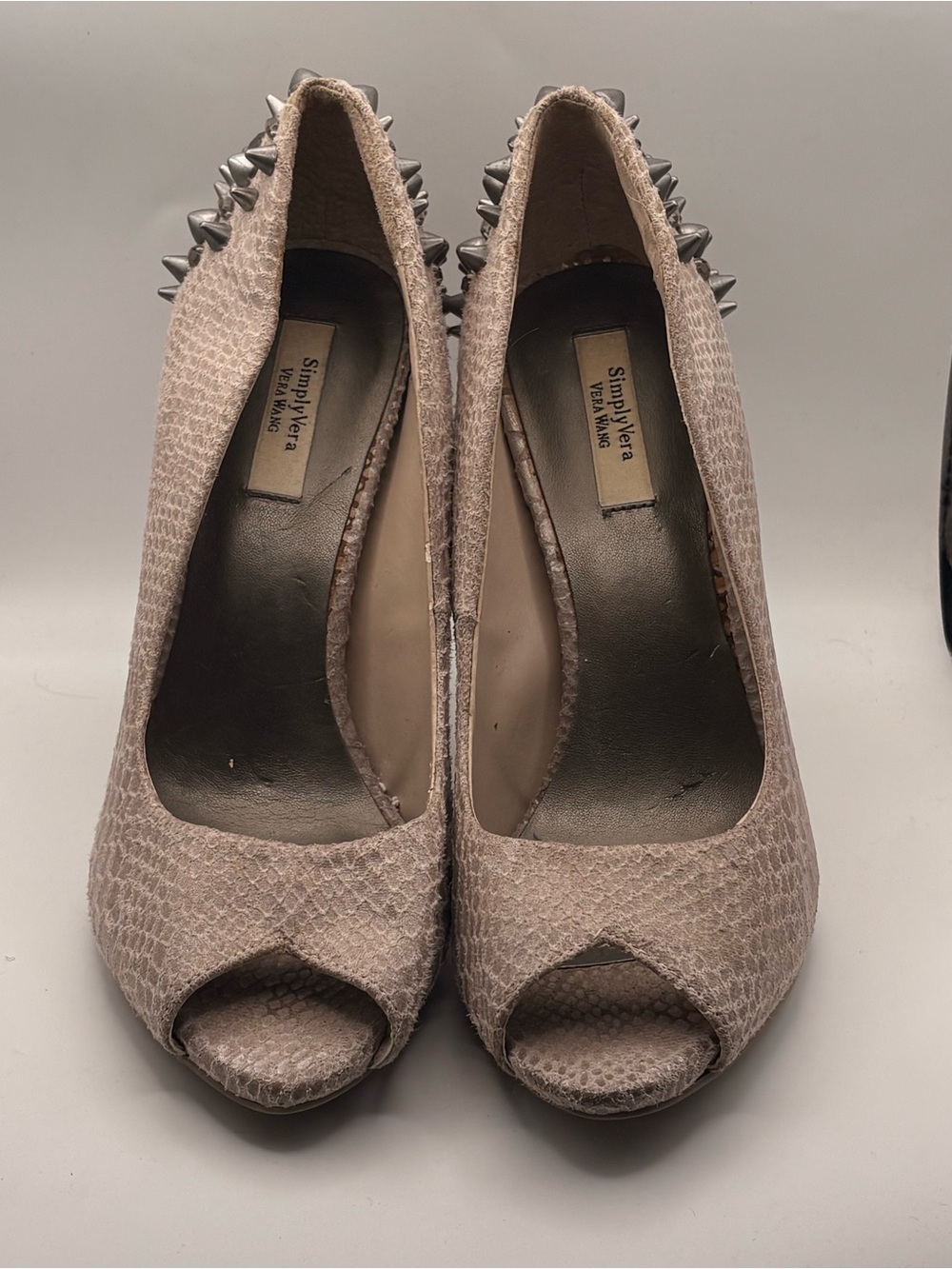 Simply Vera Vera Wang Blush Peep-Toe Pumps with Studded Heel
